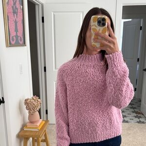 Anthro Cozy Pink Knit Sweater